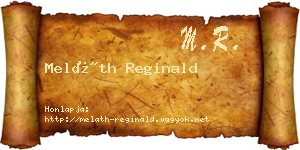 Meláth Reginald névjegykártya